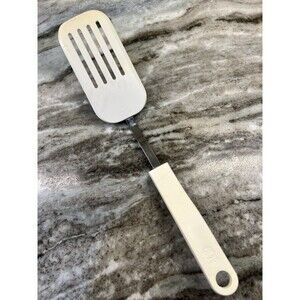 Vintage Bonnie Spatula Turner Flipper Stainless Steel White Handle Made In USA